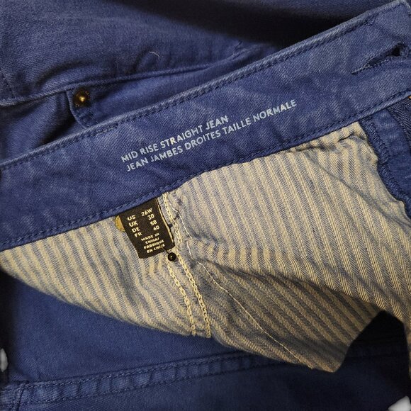 Lands' End Cobalt Blue Mid Rise Straight Leg Jeans Size 26W - Picture 6 of 6